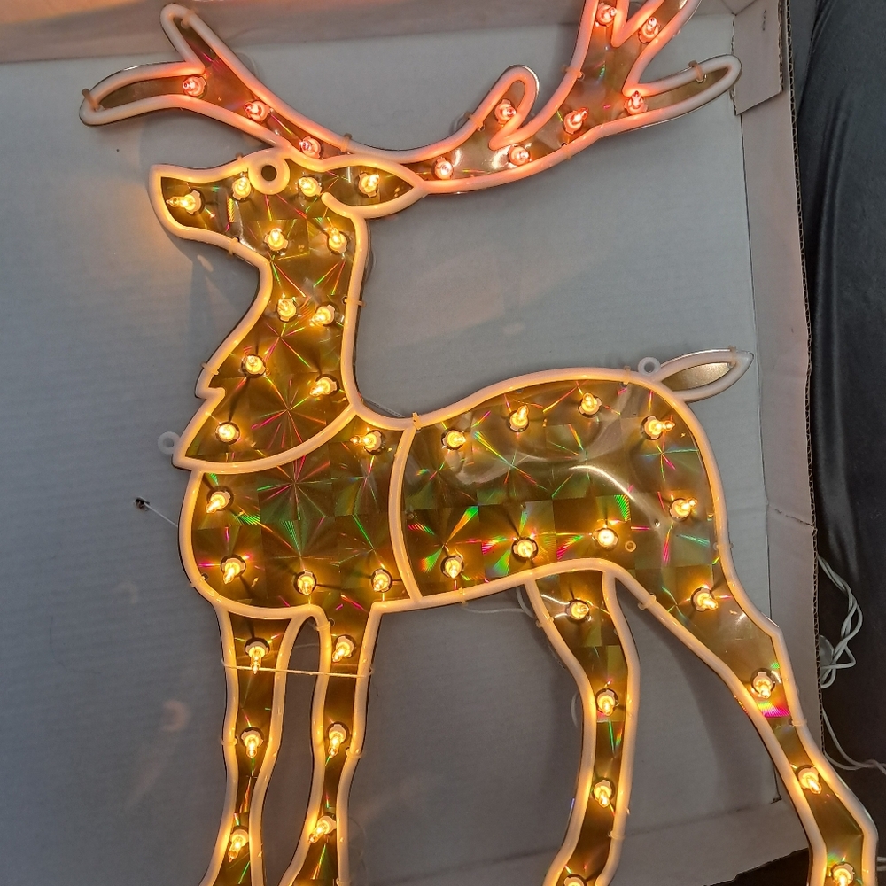 Festive Gold Reindeer Light Display - Picture 4 of 6